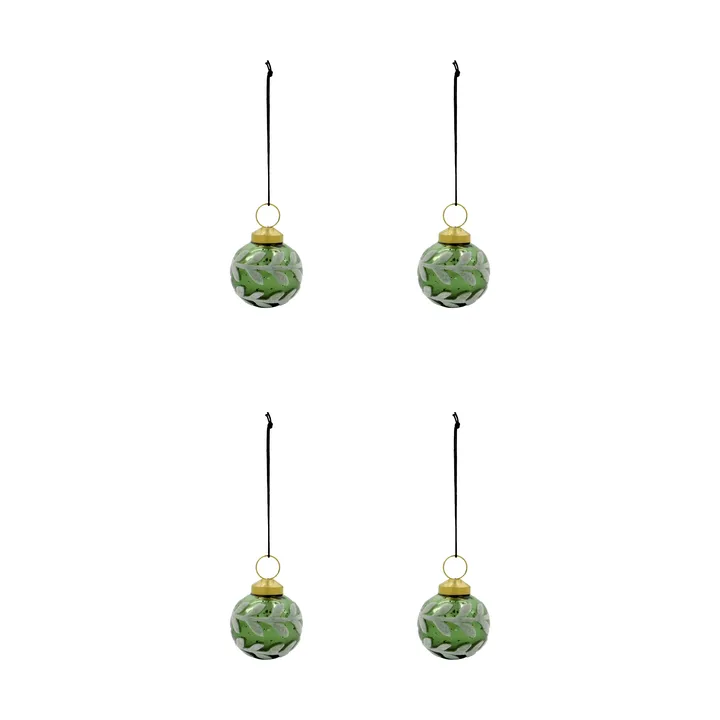 Vellu kerstbal 4-pack - Groen - House Doctor