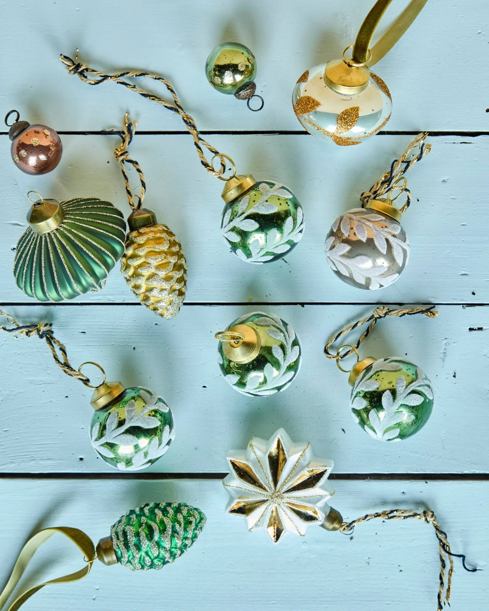 Vellu kerstbal 4-pack, Groen House Doctor