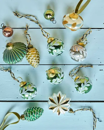 Vellu kerstbal 4-pack - Groen - House Doctor