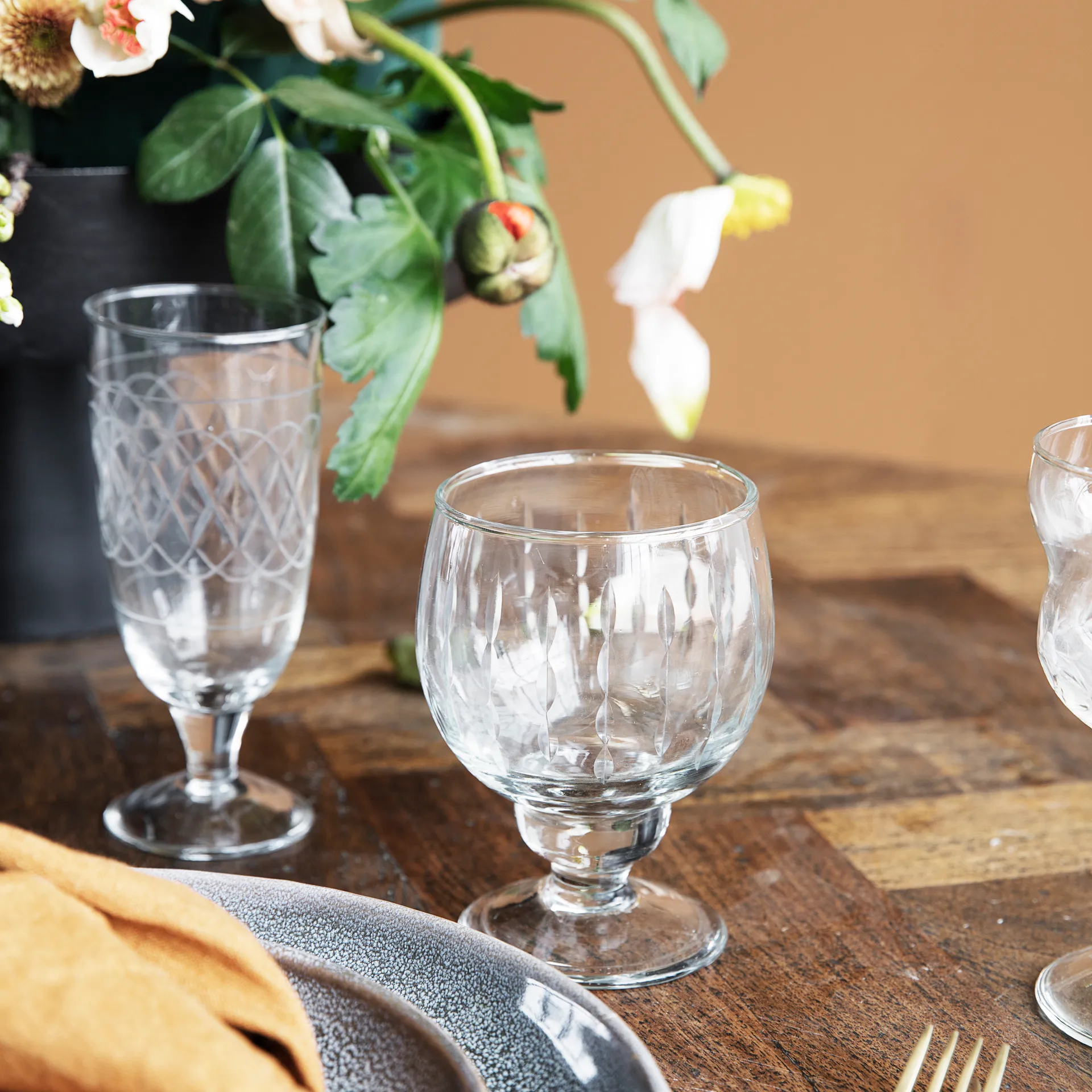 Vintage witte wijnglas, helder House Doctor