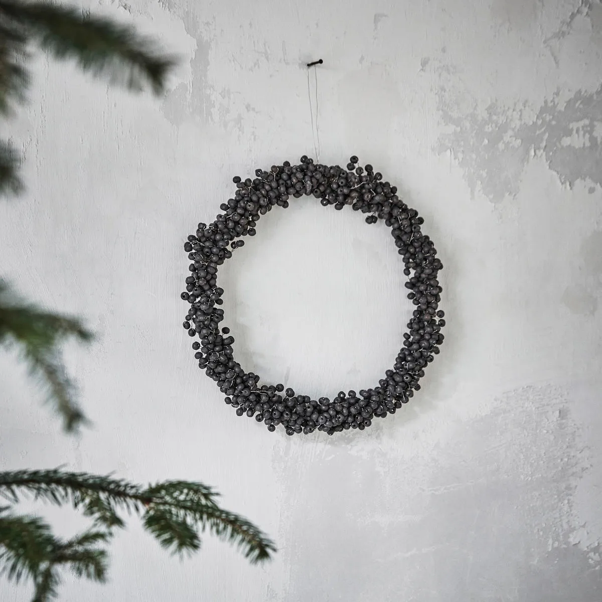 Winter krans Ø23 cm, Zwart House Doctor