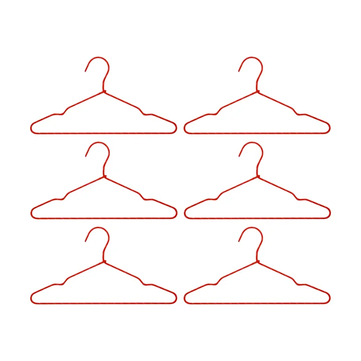 Wire hanger 6-pack - Rood - House Doctor