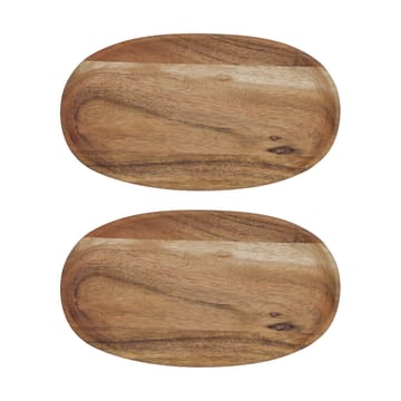 Wood dienblad 12,5x22,5 cm 2-pack - Natuur - House Doctor