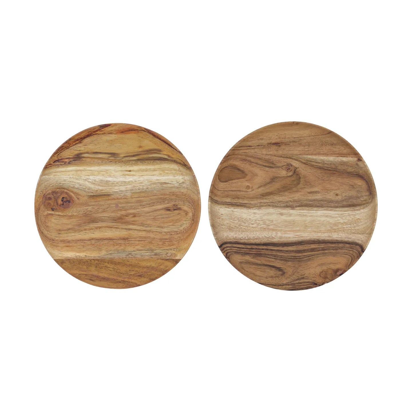 Wood dienblad Ø17,5 cm 2-pack, Natuur House Doctor
