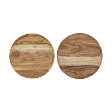 Wood dienblad Ø17,5 cm 2-pack - Natuur - House Doctor