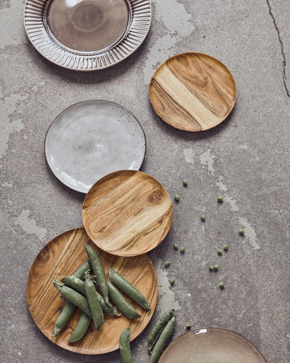 Wood dienblad Ø17,5 cm 2-pack, Natuur House Doctor