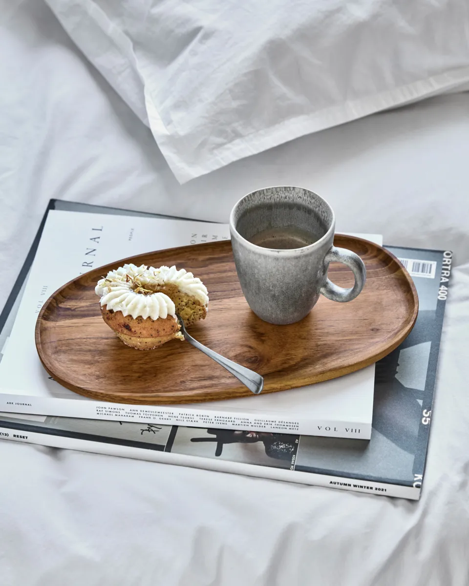 Wood dienblad 19x33 cm 2-pack, Natuur House Doctor