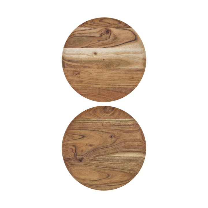 Wood dienblad Ø25 cm 2-pack - Natuur - House Doctor