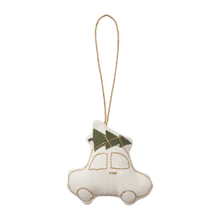 Humdakin Car kersthanger katoen - Off white/gold - Humdakin
