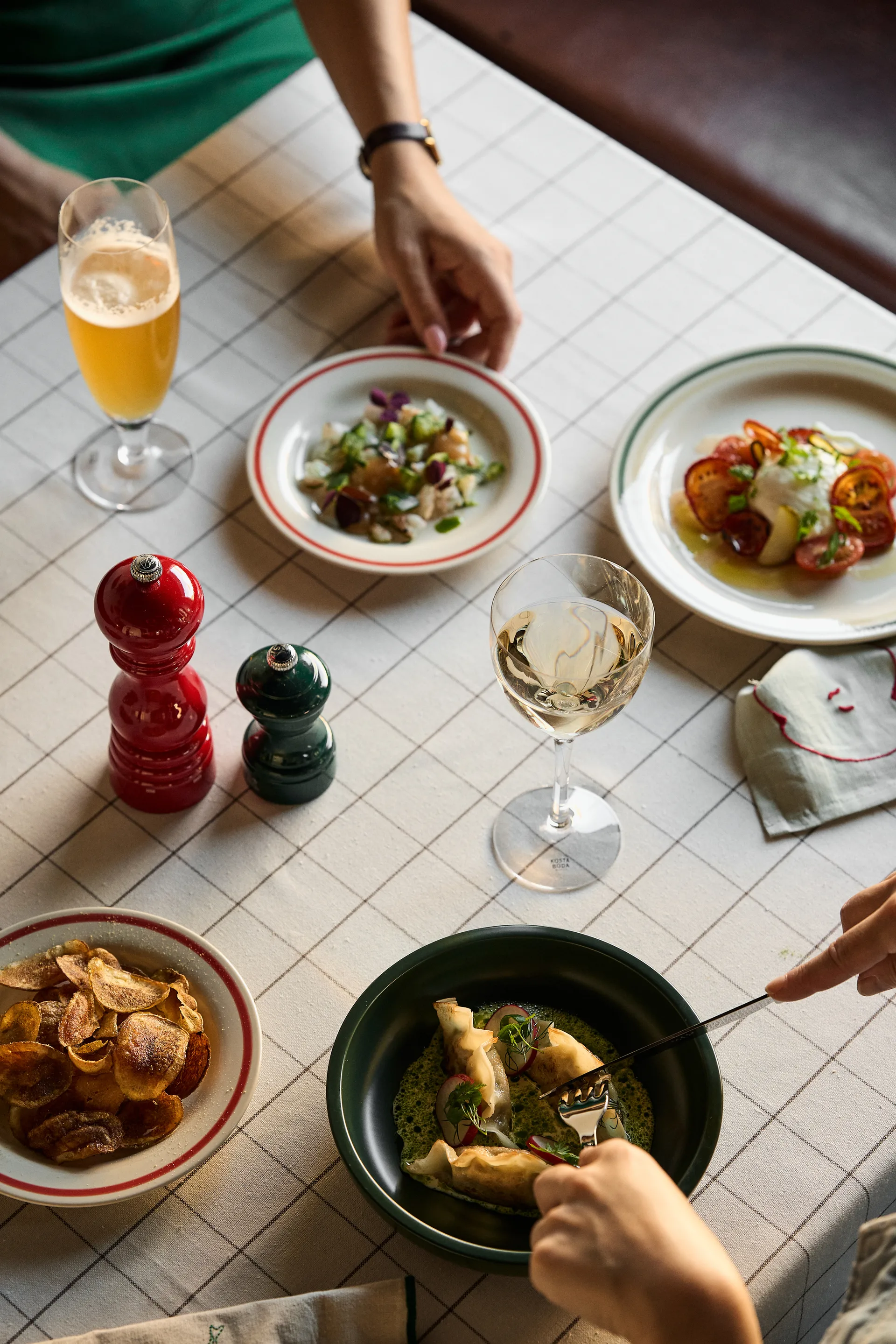 Humdakin Check tafelkleed 140x240 cm, Pine Humdakin