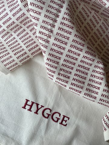 Humdakin Embroidered keukenhanddoek - Off white/Red - Humdakin