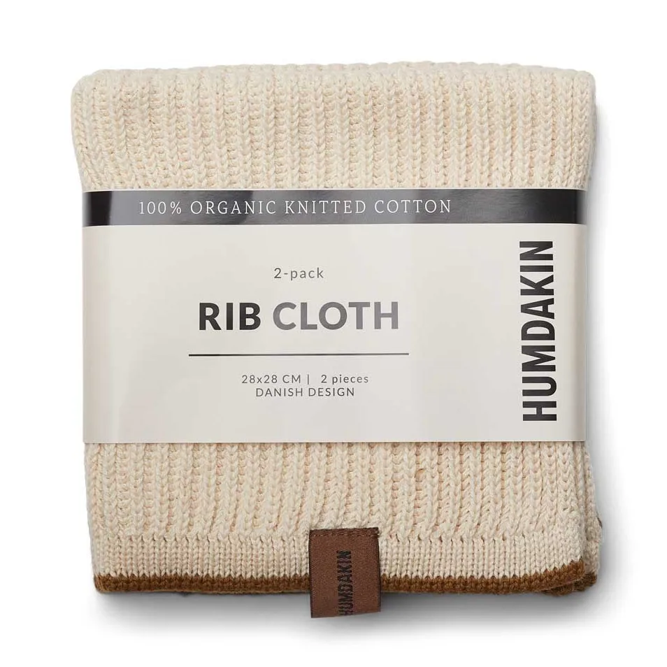 Humdakin geribbeld vaatdoekje 28x28 cm 2-pack, Shell-sunset Humdakin