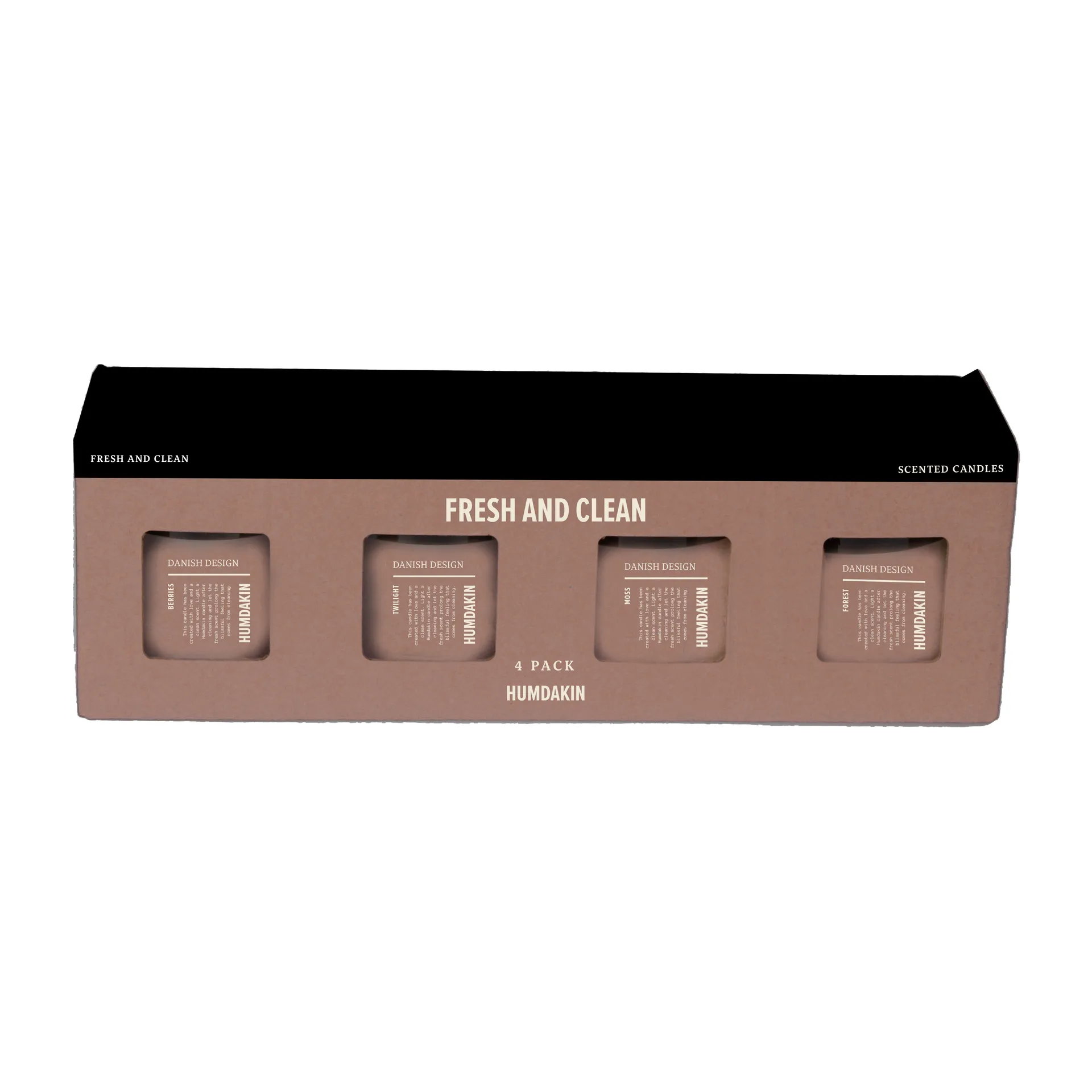 Humdakin geurkaarsen 4-pack, Fresh and Clean - Pink Humdakin