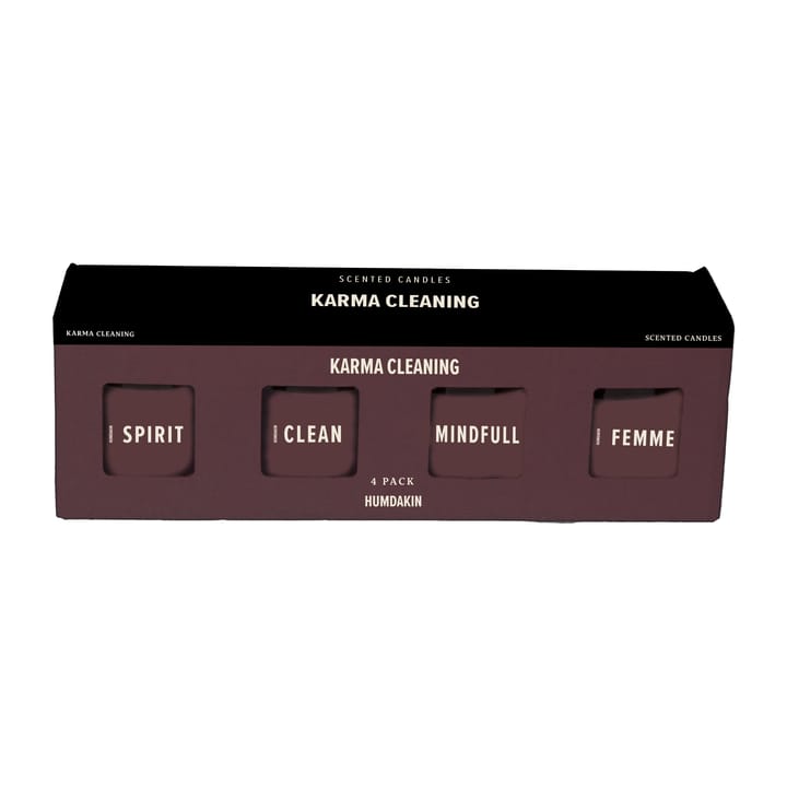Humdakin geurkaarsen 4-pack - Karma Cleaning - Bordeaux - Humdakin