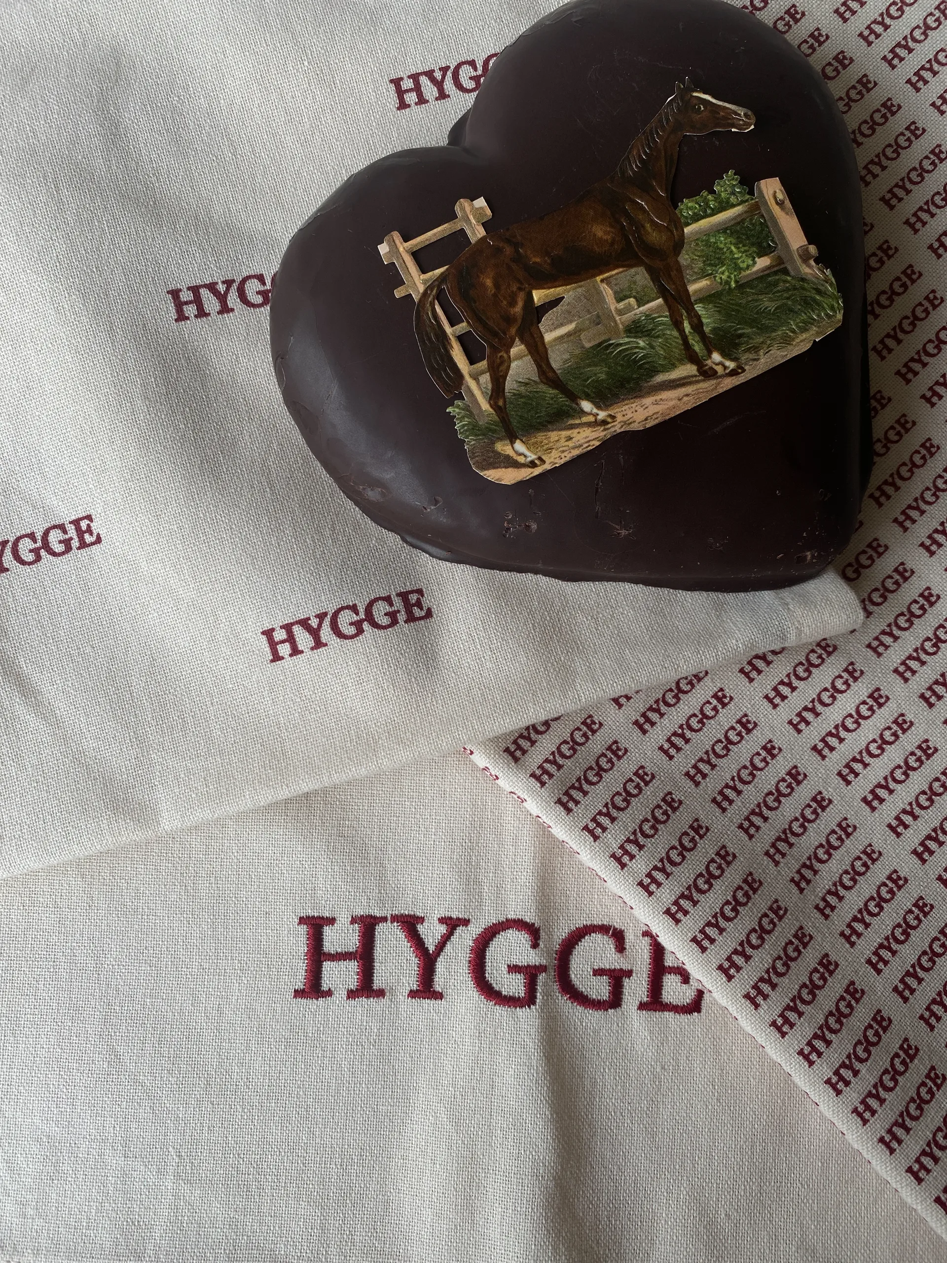 Humdakin Hygge keukenhanddoek, Off white/Red Humdakin