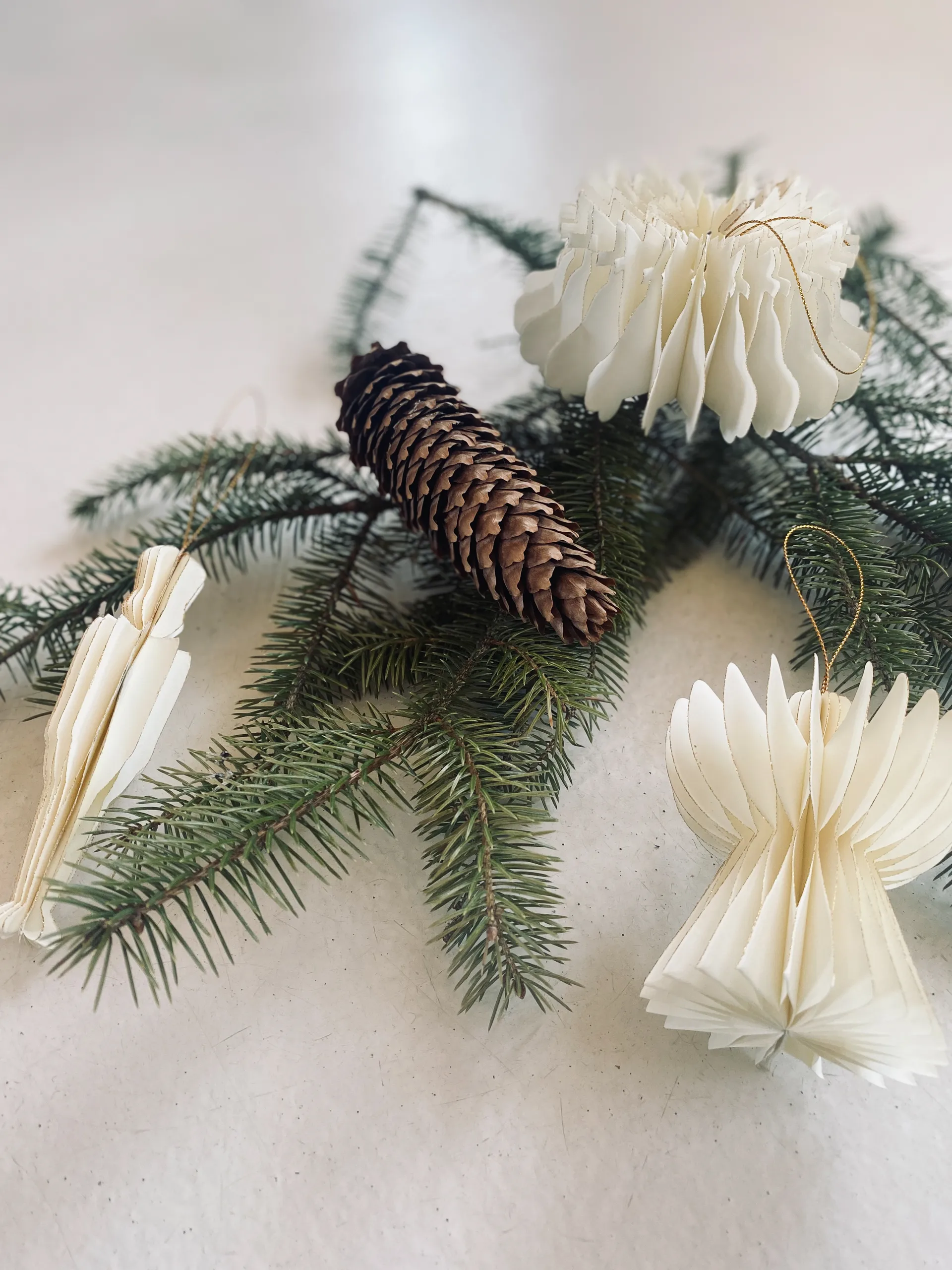 Humdakin kersthanger 3-pack, Off white/gold Humdakin