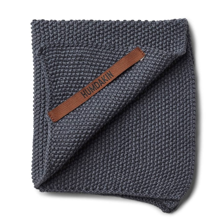 Humdakin Knitted vaatdoekje 28x28 cm - Dark ash  - Humdakin