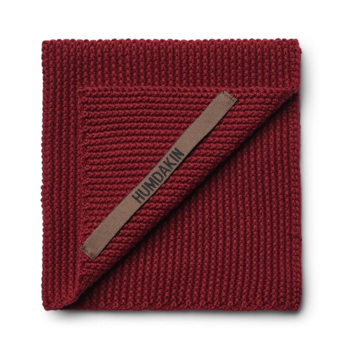 Humdakin Knitted vaatdoekje 28x28 cm - Maroon - Humdakin