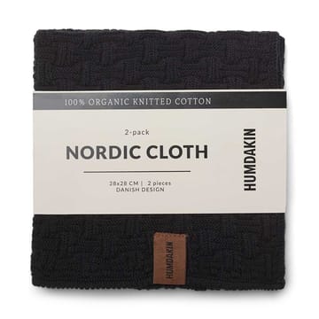 Humdakin Nordic vaatdoekje 28x28 cm 2-pack - Coal - Humdakin