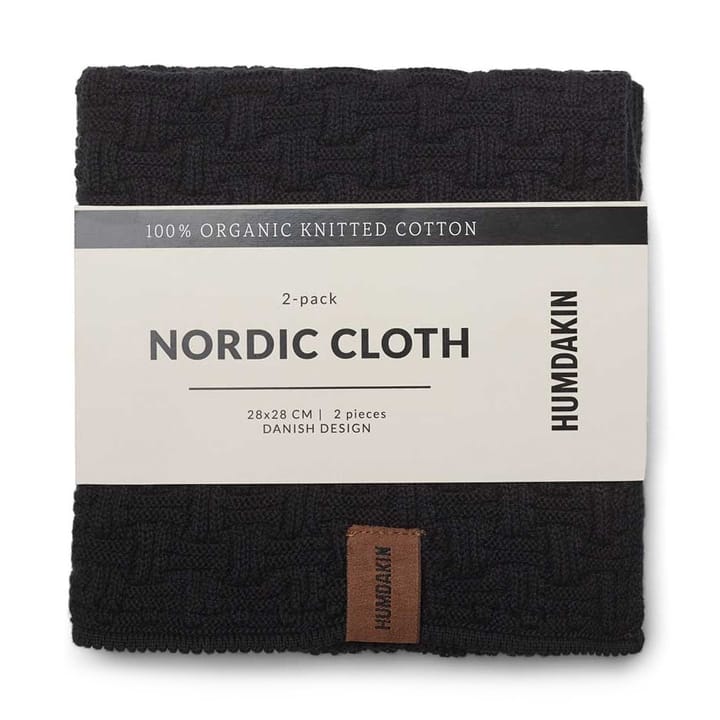 Humdakin Nordic vaatdoekje 28x28 cm 2-pack, Coal Humdakin