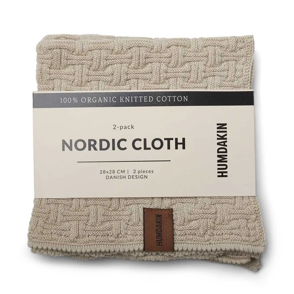 Humdakin Nordic vaatdoekje 28x28 cm 2-pack, Light stone Humdakin