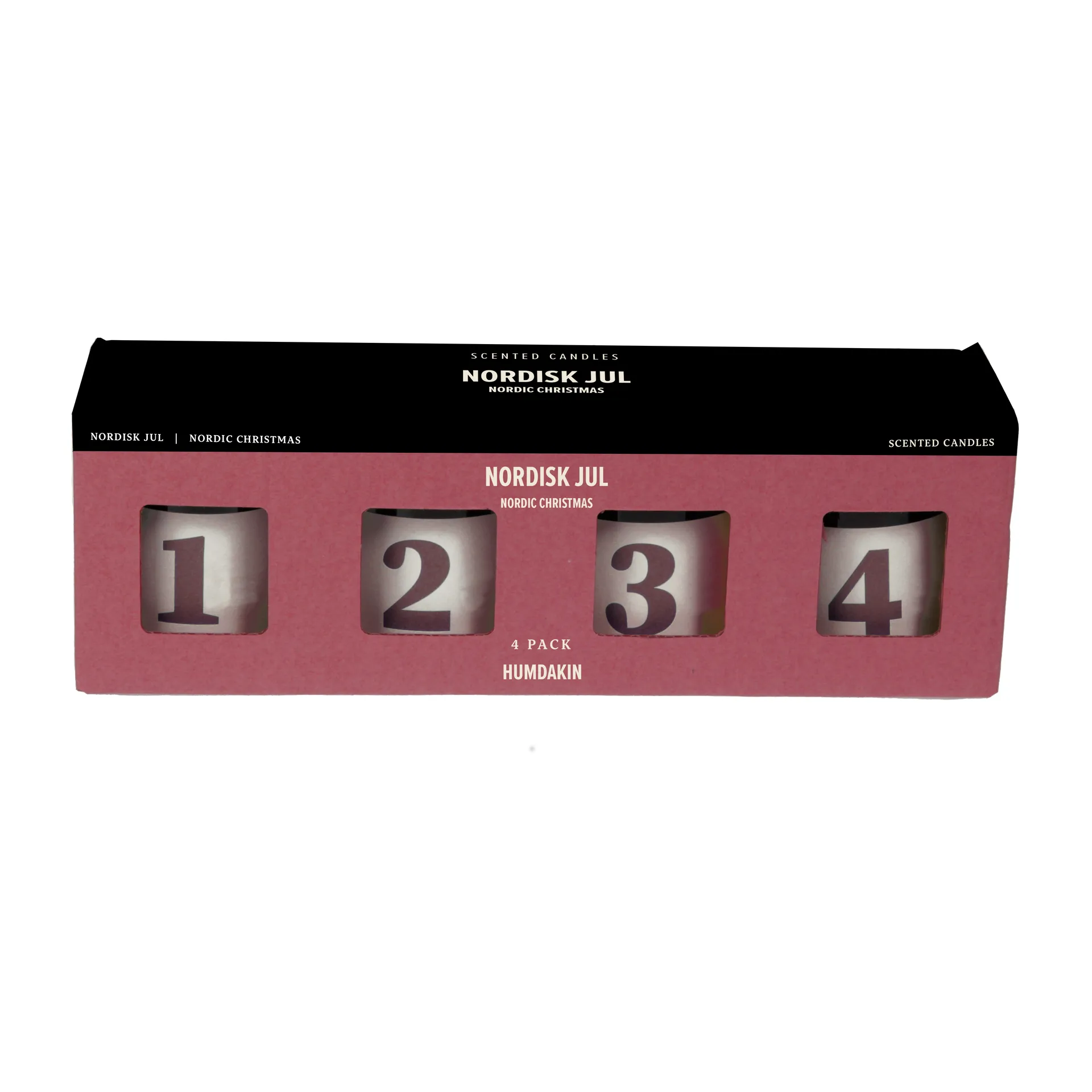 Humdakin Nordisk Jul geurkaars 4-pack, Red Humdakin