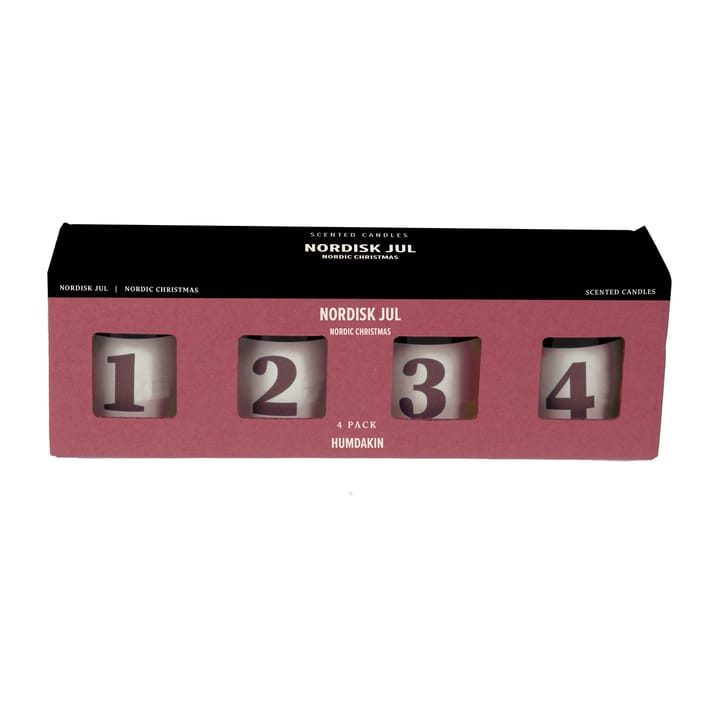 Humdakin Nordisk Jul geurkaars 4-pack - Red - Humdakin