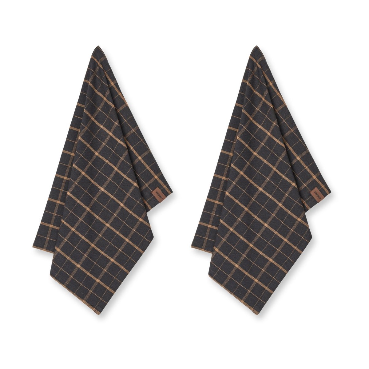 Humdakin Recycled theedoek 45x70 cm 2-pack Brown plaid