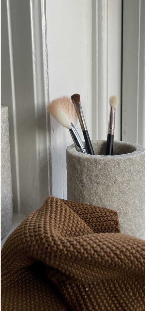 Humdakin Sandstone tandenborstelbeker 10 cm, Natural Humdakin