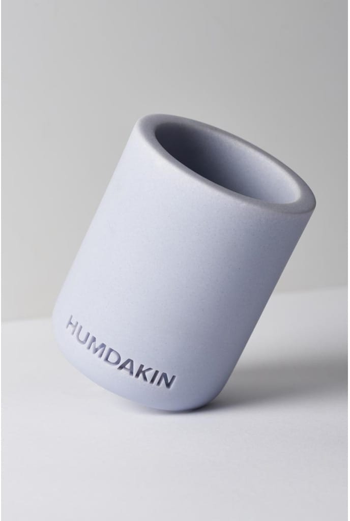 Humdakin tandenborstelhouder licht zandsteen, Blue glass Humdakin