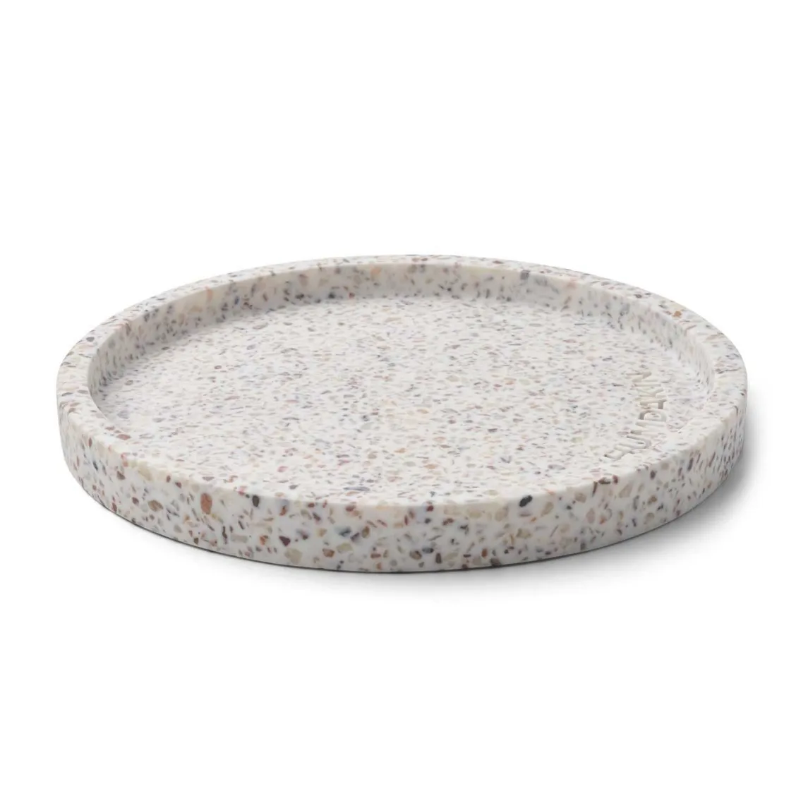 Humdakin Terrazzo rond dienblad Ø20 cm, White-brown Humdakin