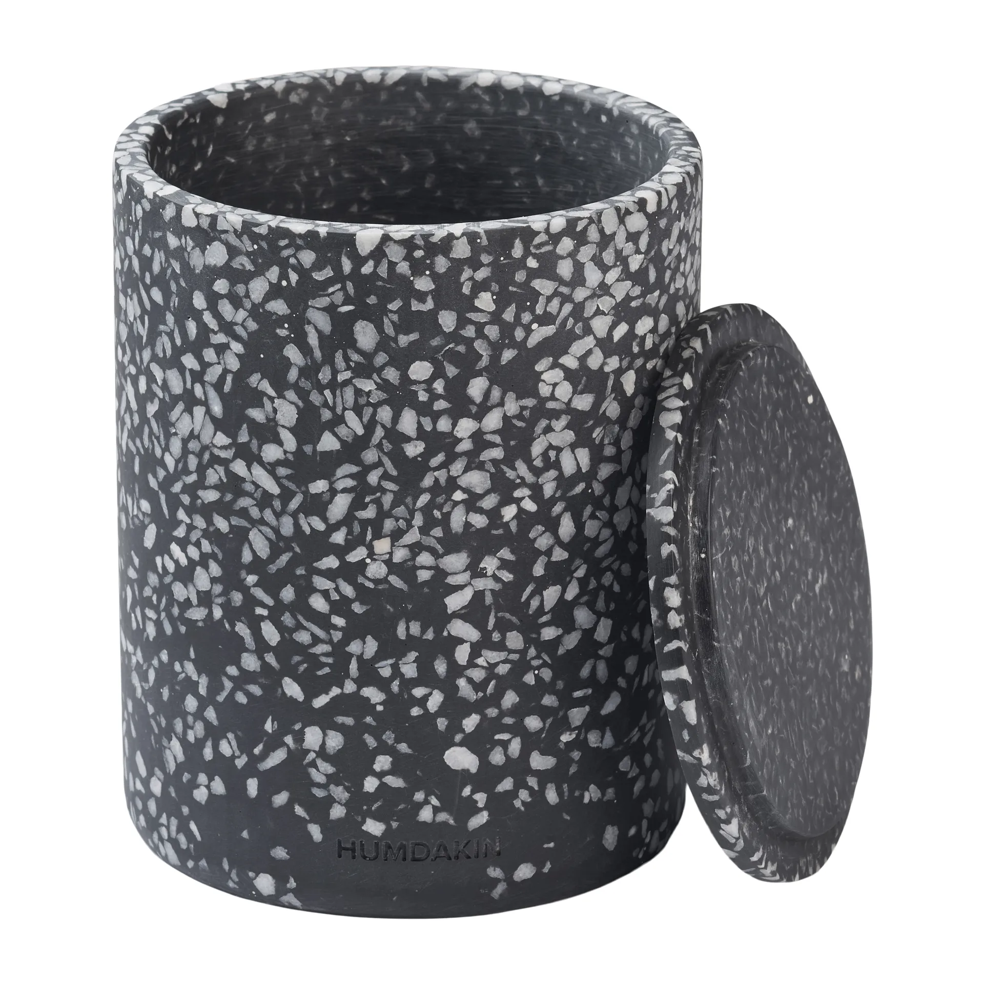 Humdakin Terrazzo vaas met deksel Ø10 cm, Black Humdakin