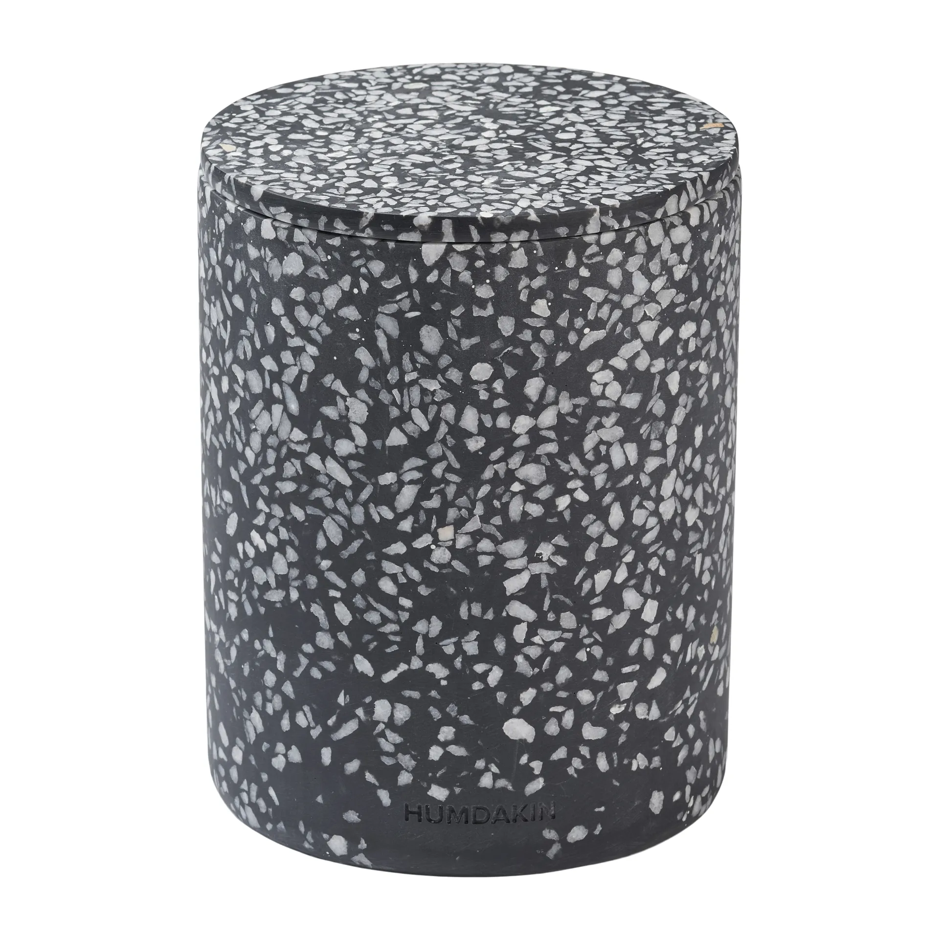 Humdakin Terrazzo vaas met deksel Ø10 cm, Black Humdakin
