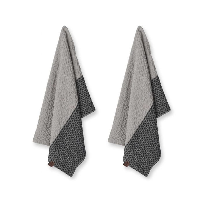 Humdakin Waffle keukenhanddoek 45x70 cm 2-pack, Coal-stone Humdakin
