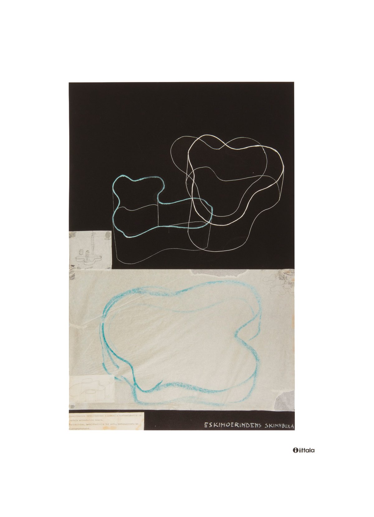 Iittala Aalto art Sketch black poster 50x70 cm | Scandinavisch Interieur | Posters | Zwart