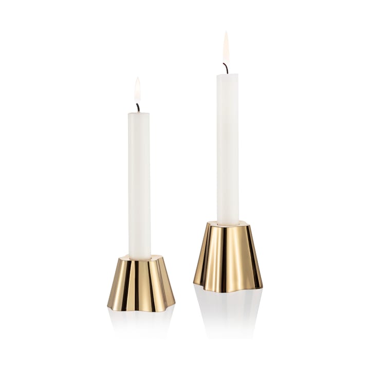 Aalto kandelaar 50 + 65 mm set van 2, Messing Iittala