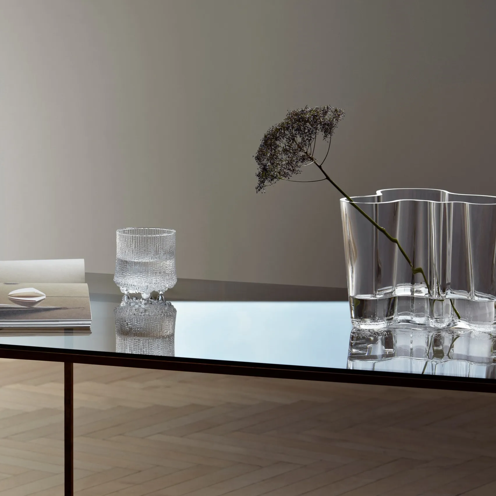 Alvar Aalto duo vaas, helder Iittala