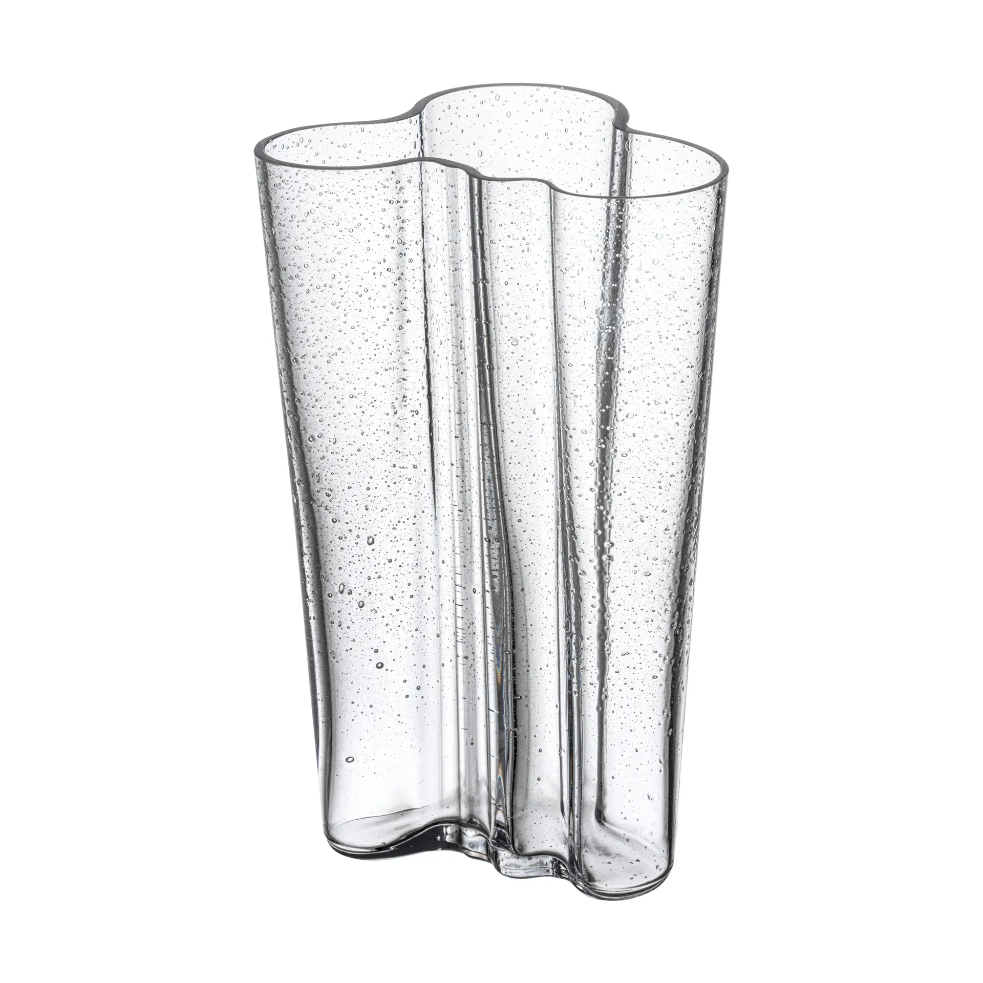 Alvar Aalto vaas 200 mm, Bubbelglas helder, jubileumeditie Iittala