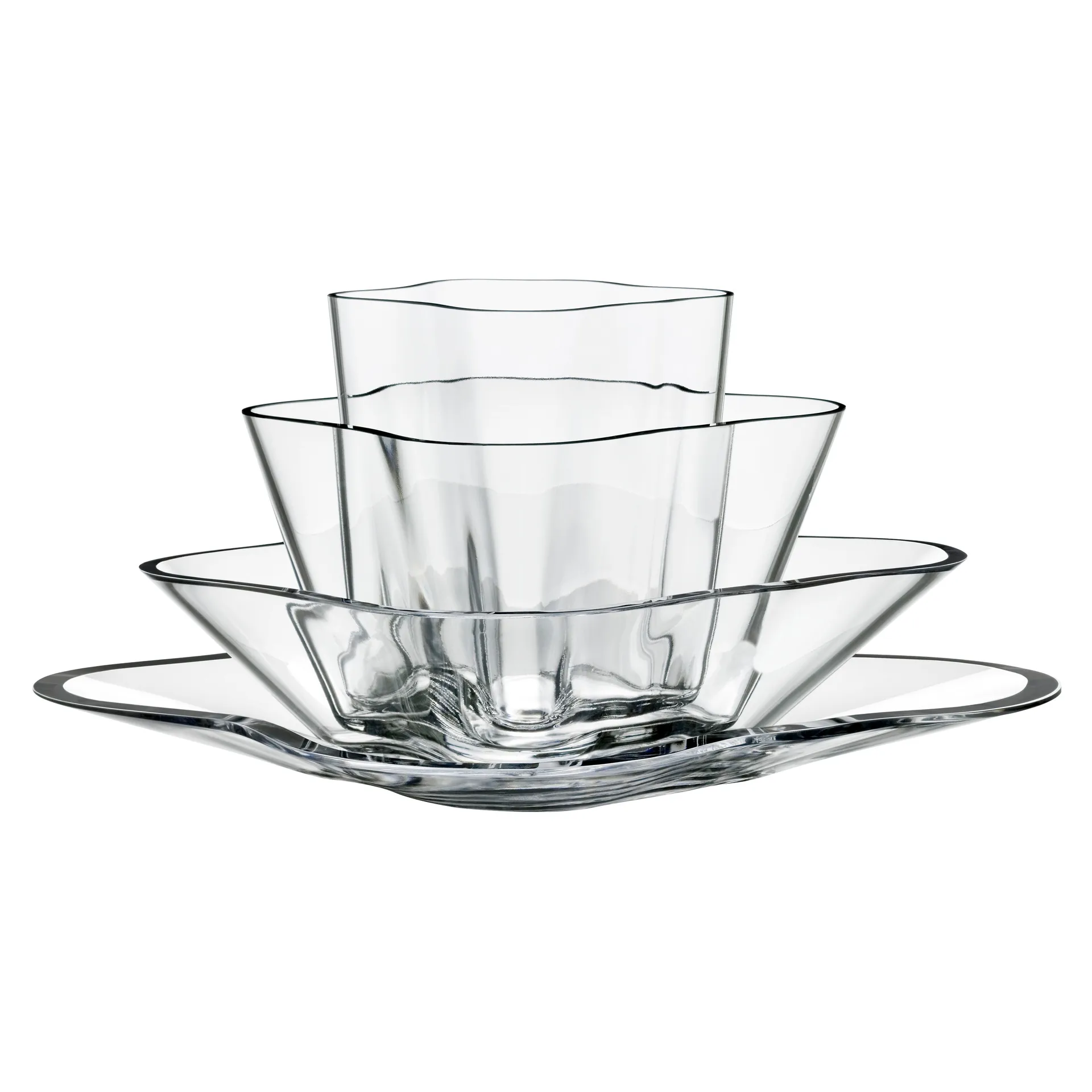 Alvar Aalto vaas bloem 4-delig, Transparant Iittala
