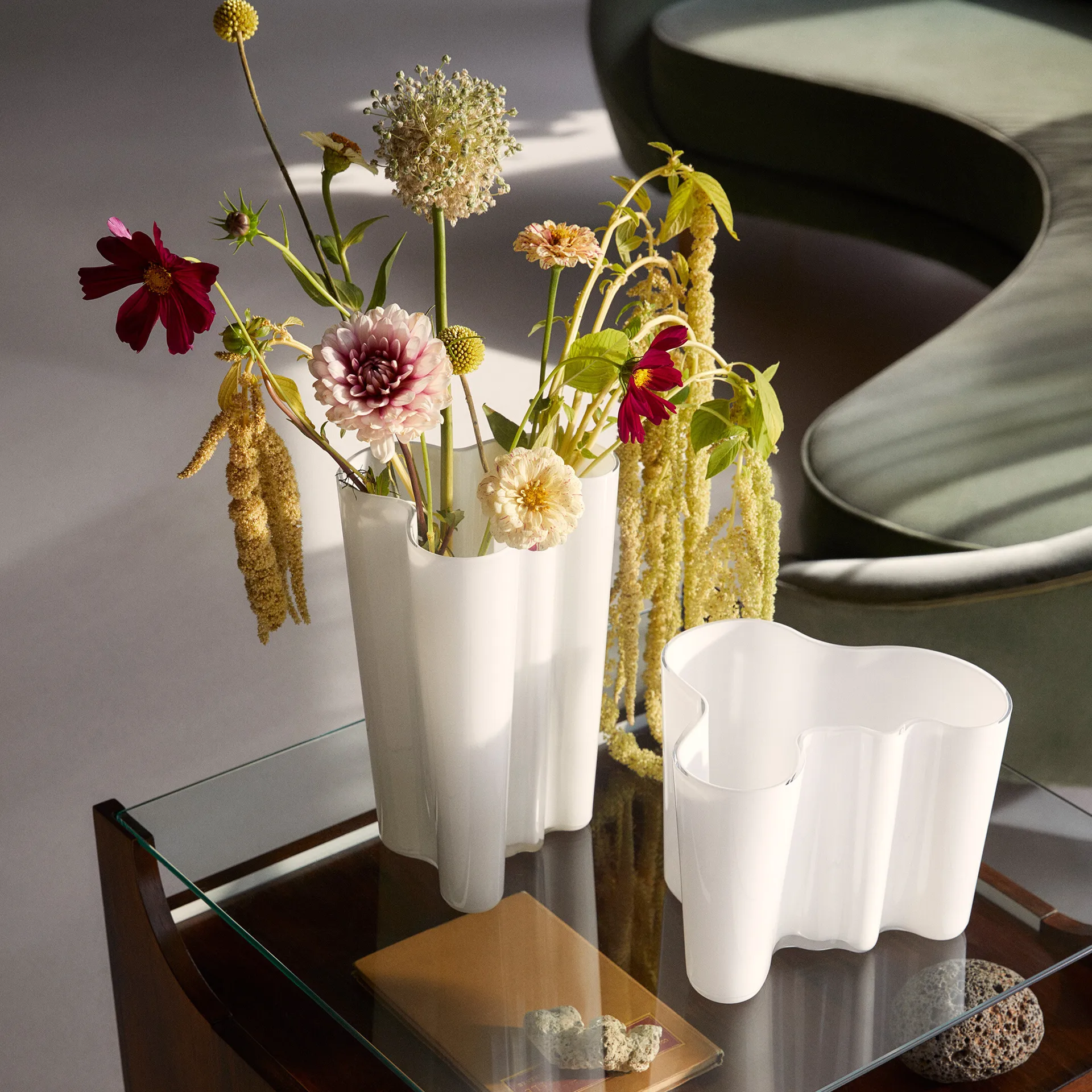 Alvar Aalto vase opaalwit, 160 mm. Iittala