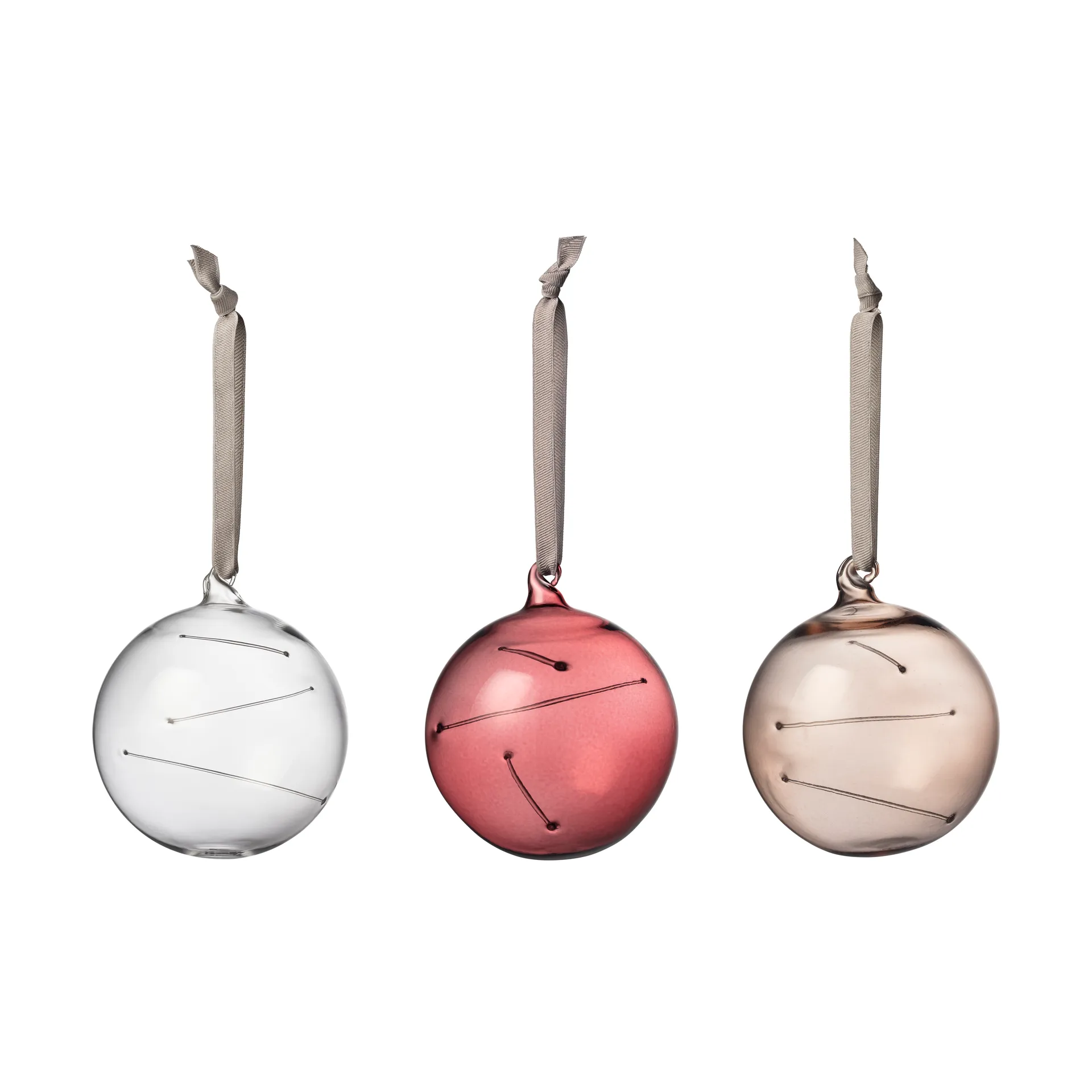 Glas bol Ø8 cm 3-delig, Helder-heide-linne Iittala