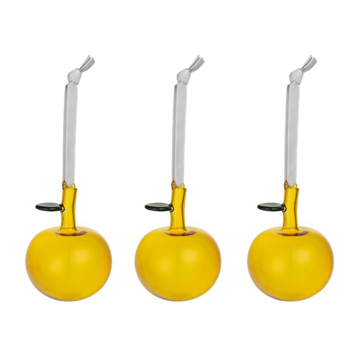 Iittala glazen appel 3-pack - Geel - Iittala