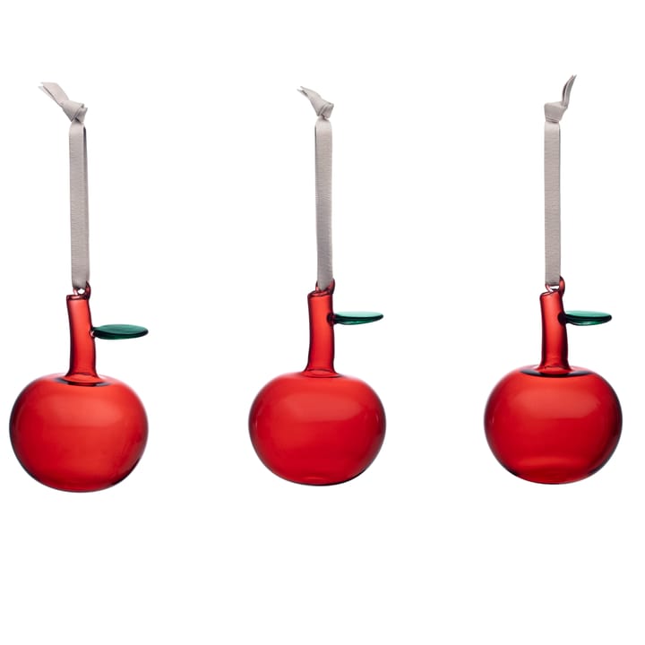 Iittala glazen appel 3-pack - Rood - Iittala
