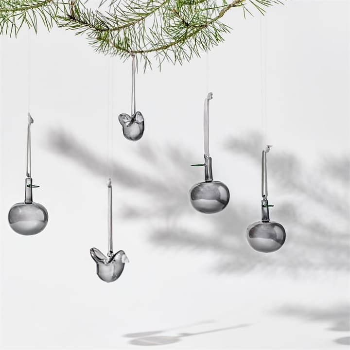 Iittala glazen appel Ø6 cm 3-pack, Grijs Iittala