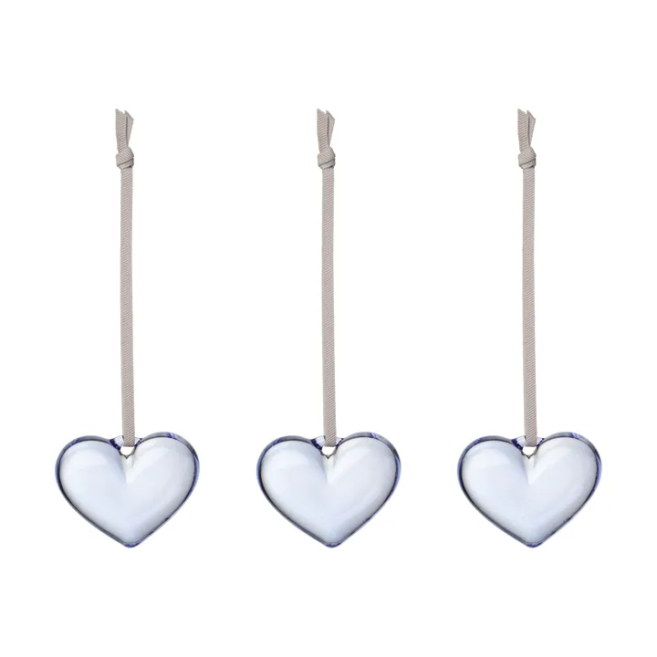 Iittala glazen hart - Helderblauw, 5 cm, 3-pack - Iittala