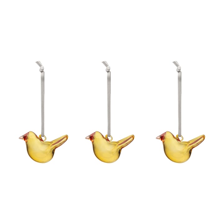 Iittala glazen vogel 3-pack, Geel Iittala
