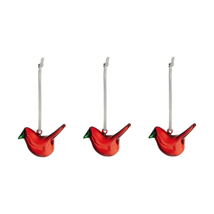 Iittala glazen vogel 3-pack - Rood - Iittala