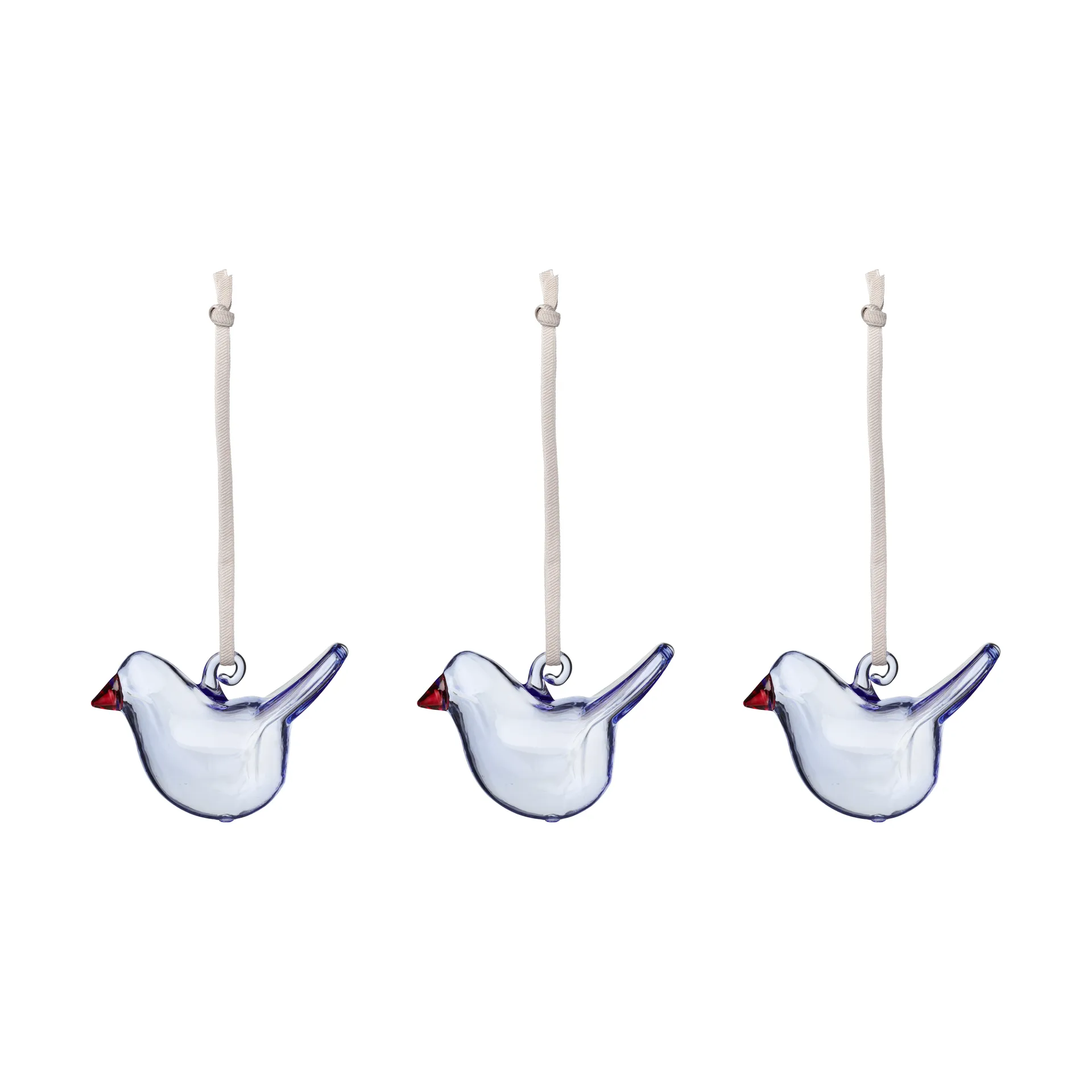 Iittala glazen vogel, Helderblauw, mini, 3-pack Iittala
