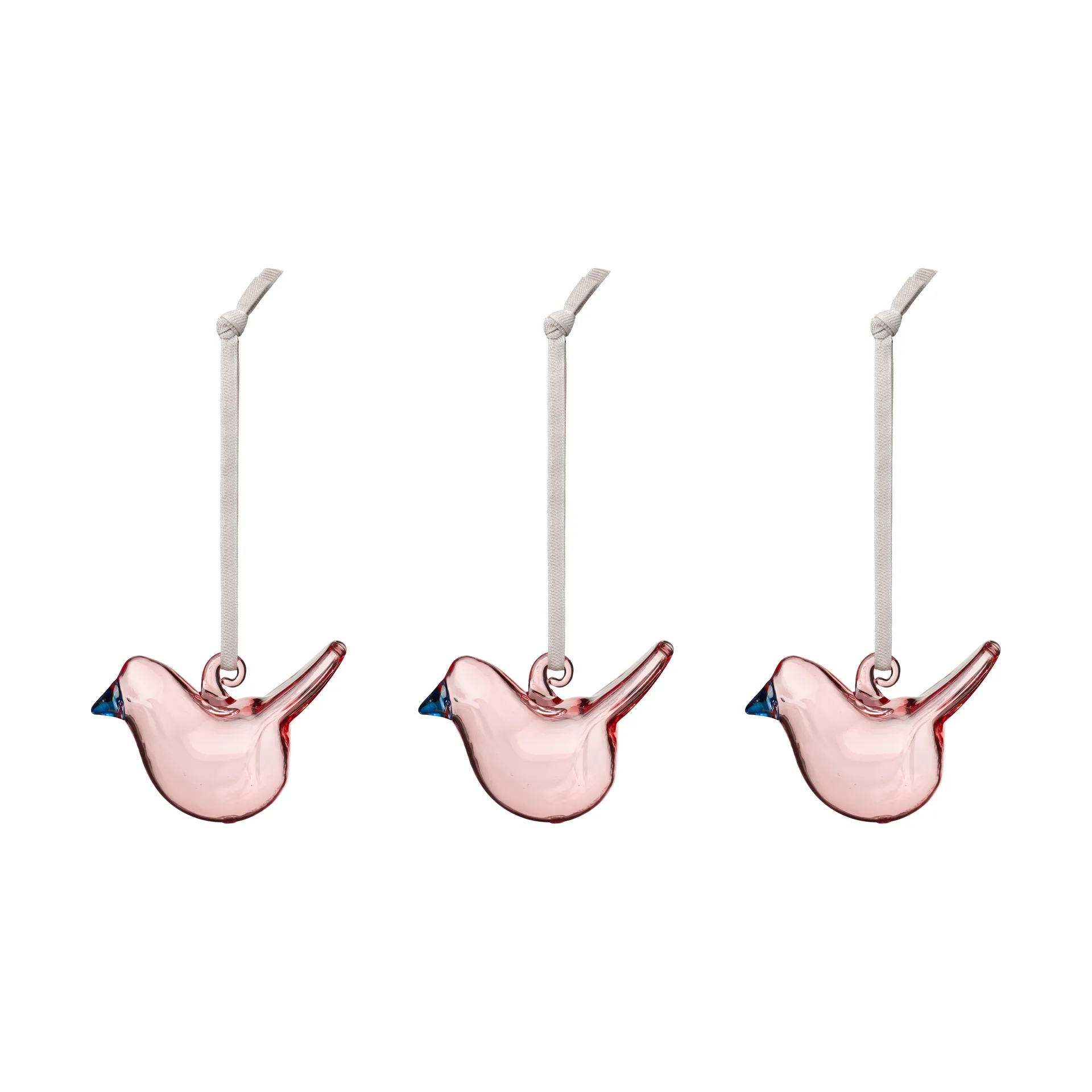 Iittala glazen vogel, Roze, mini, 3-pack Iittala