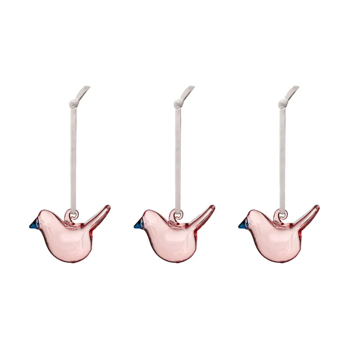 Iittala glazen vogel - Roze, mini, 3-pack - Iittala